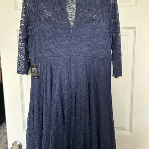 Torrid Navy Long Sleeve Lace Dress